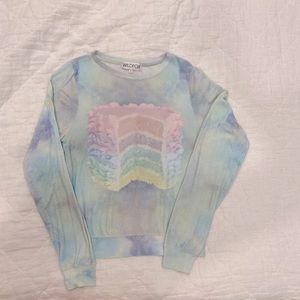 Wildfox rainbow cake tie dye pullover sweatshirt